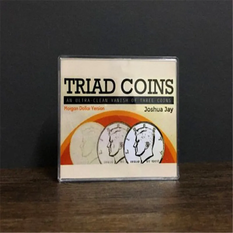 Triad Coins (Morgan version) by Joshua Jay Magic Tricks Clsoe Up Disappearing Coins Magia Illusion Gimmick Props Accessaies