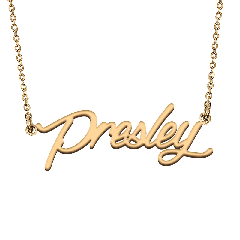 Presley Custom Name Necklace Customized Pendant Choker Personalized Jewelry Gift for Women Girls Friend Christmas Present