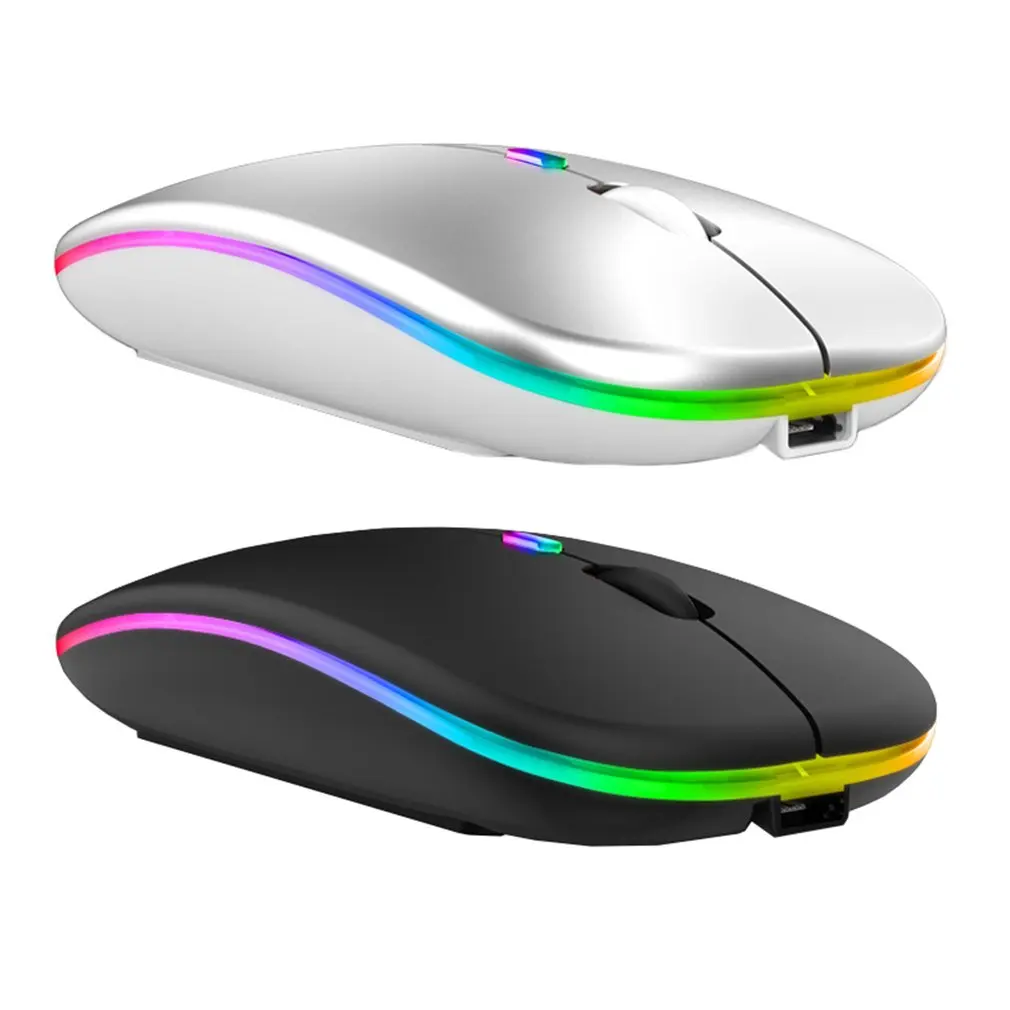 Mouse ricaricabile Wireless RGB compatibile con Bluetooth per Computer portatile Wireless Mause silenzioso Led ergonomico Mouse da gioco per PC