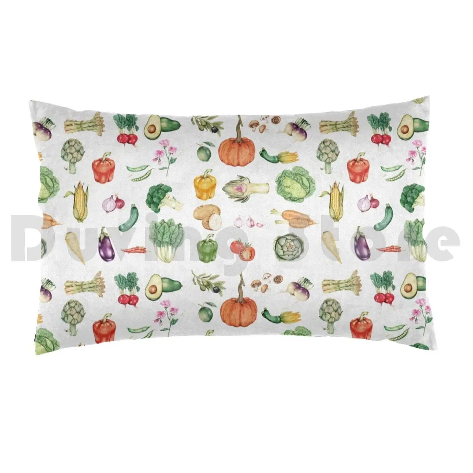 Veggie Patch Pillow Case Printed 50x75 Veggies Garden Gardening Pumpkin Avocado Carrot Tomato Corn