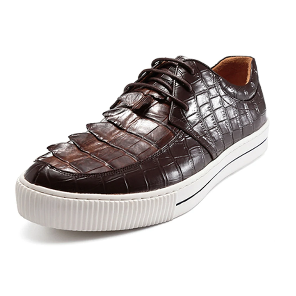 hulangzhishi crocodile leather me board shoes  high-grade  crocodile  Men shoes  trend  Casual shoes  crocodile  Leather shoes