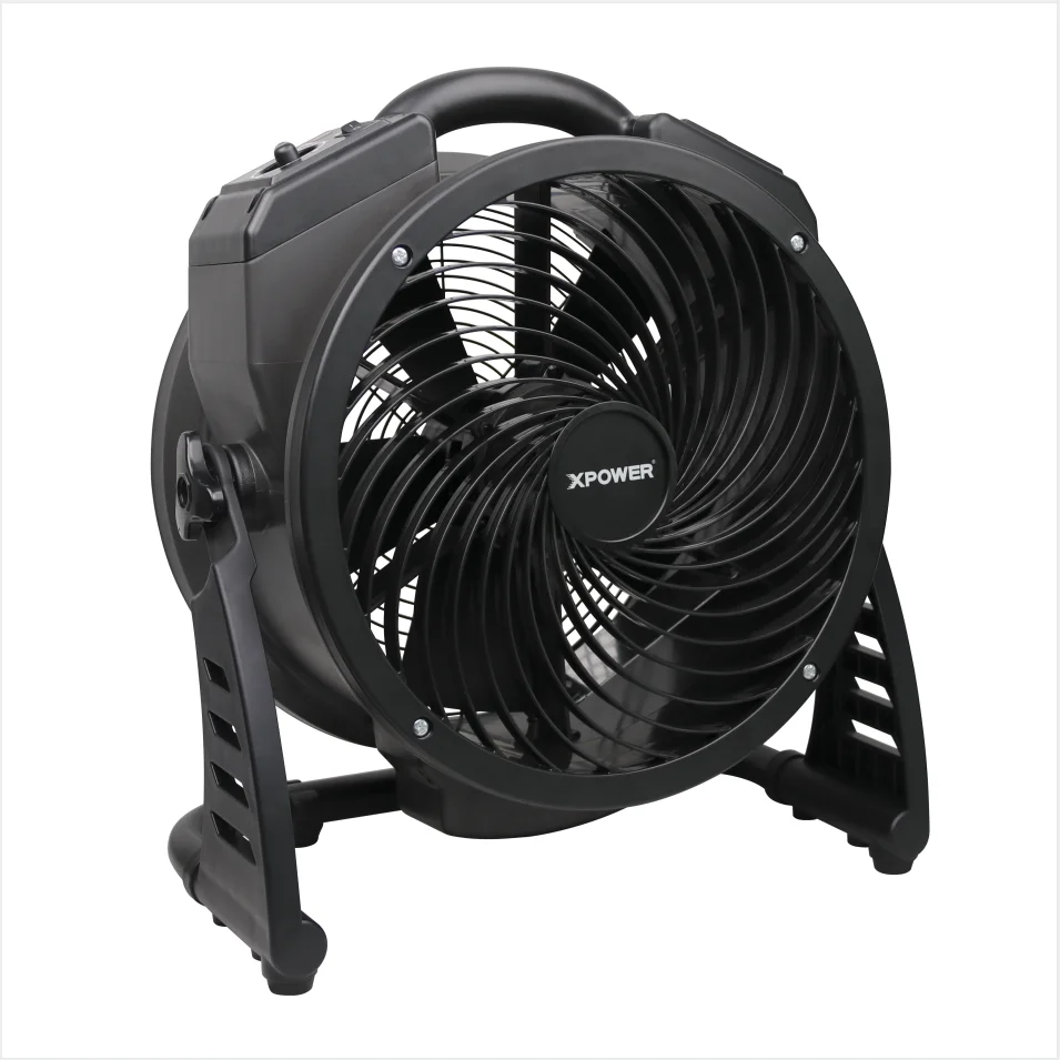 مروحة صناعية دوارة 360 درجة باللون الأسود من XPOWER M25 منفاخ هواء مكتبي كهربائي بمروحة محورية للهواء مجفف للسجاد منفاخ هواء للأرضيات