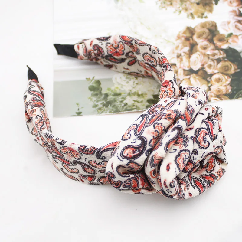 Vintage Bohemian  Rose Flower Satin Hairband Headband Headwear Hair Accessories