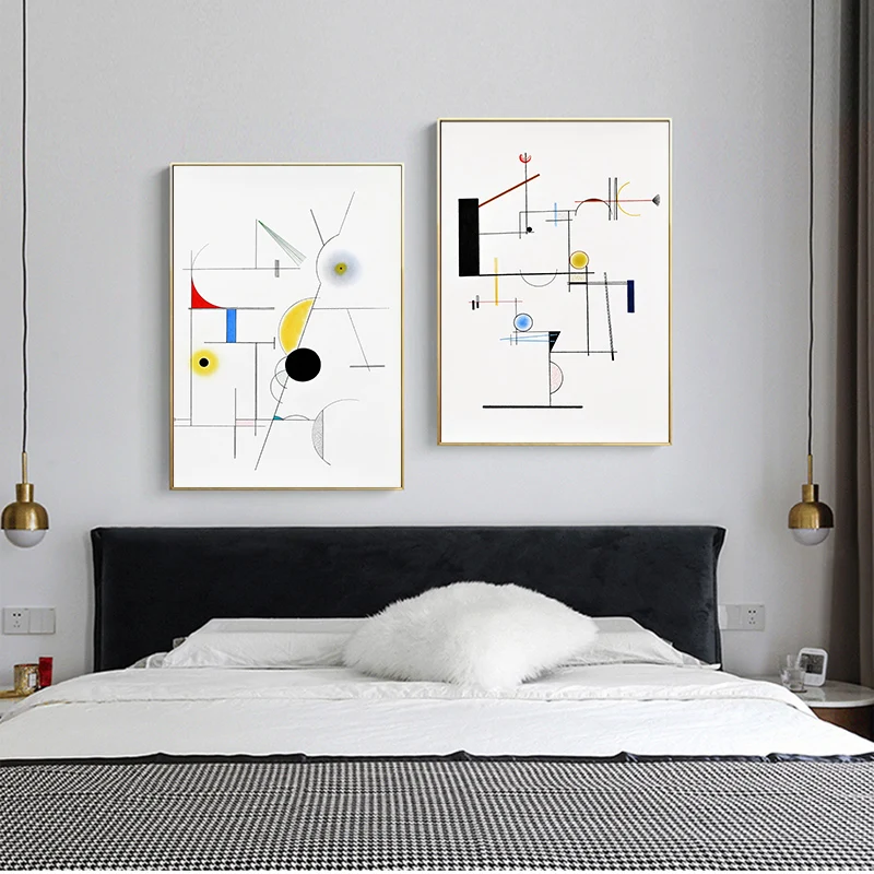 Vintage Wassily Kandinsky Famous Geometry Abstract Canvas Painting Poster Prints Wall Art Picture for Living Room Home Decor