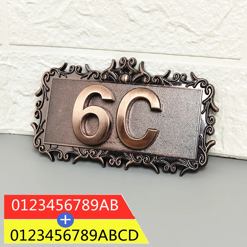 House Number 3D Numeral Door Plate Drawer Sign Plating Gate ABS Plastic Tag Hotel Home Sticker Address Door Sign Label 2 Digits