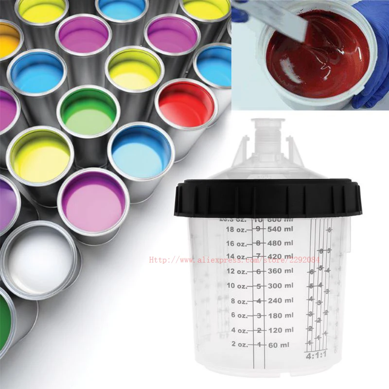 Paint mixing cup, spray gun, paint cup 160/400/600/800ml inner cup and lid, spray gun spray tool easy-to-use cleaning-free cup