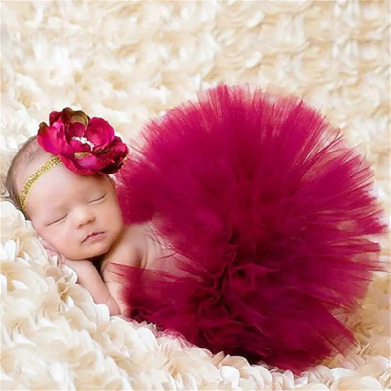 Newborn Tutu Skirt Toddler Baby Headdress Flower Girls Photography Prop Outfits Dropshipping