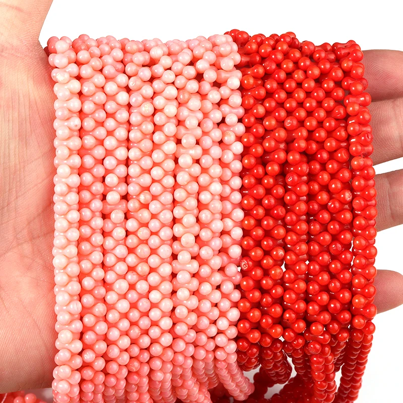 Apx 100pcs/lot 4x8mm Bone Shape Pink Red Coral Loose Beads For Jewelry Making Charms Beads for DIY Necklaces&Bracelets Wholesale