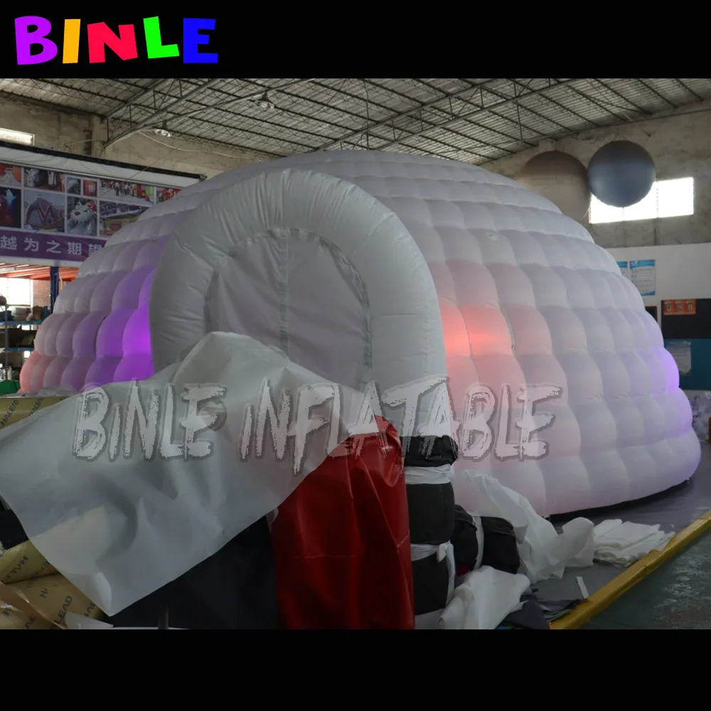 8m oxford cloth giant sphere inflatable dome tents with led lights,large igloo party marquee for events