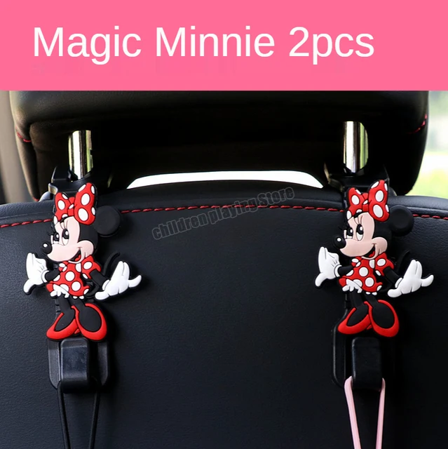 2 Pcs Disney Stitch Mickey Mouse Car Seat Rear Hanger Bag Hook Car Hook Universal Hanger Bag Holder Anime Figure Toys Gifts