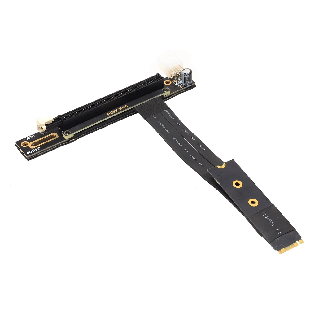 New M.2 NVMe To PCIe3.0 x16 Riser Extension Cable With 6 Pin Power Desktop Motherboard 2280 Riser Card M.2 M-Key SSD Adapter