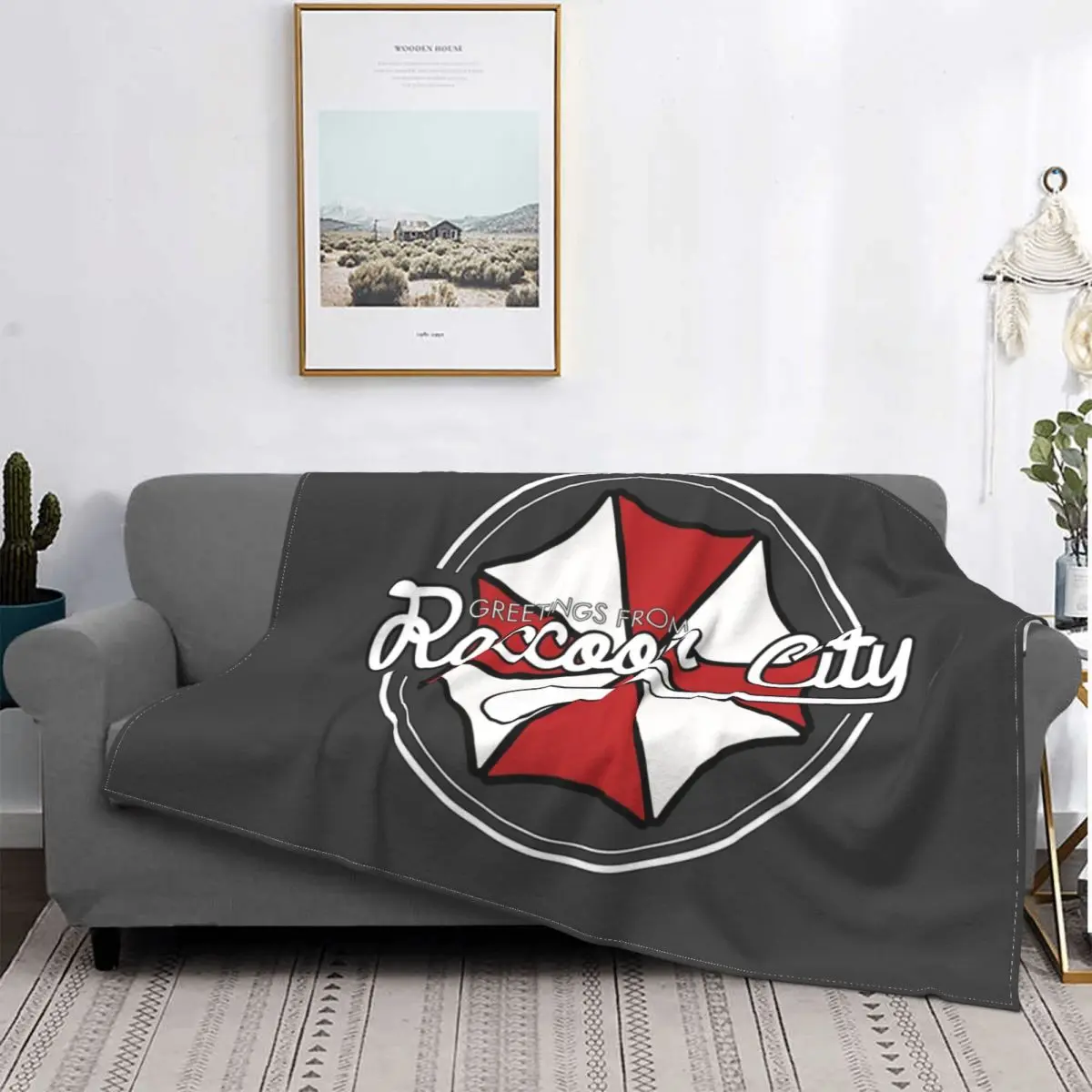 Raccoon City Umbrella Corps Blanket Military Pharmaceuticals Corporation Wool Funny Warm Throw Blanket for Home Decoration