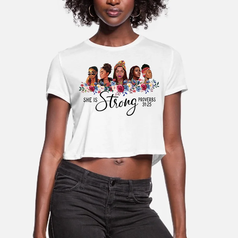 African Girl Patches For Clothing She Is Strong Iron-On Transfers For Clothes American Black Girl DIY Washable T-Shirt Stickers