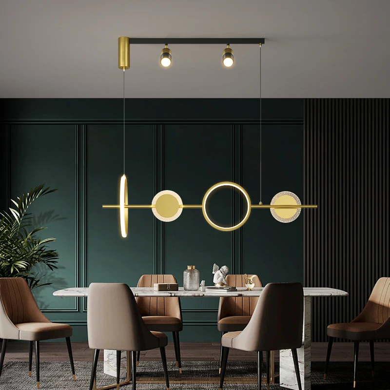 

Modern Luxury LED Gold Pendant Lights Apply To Living Room Restaurant Apartment Contracted Creative Indoor Art Decor Chandelier