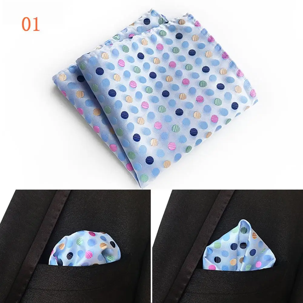 Men's Classic Polka Dot Paisley Striped Silk Handkerchief Pocket Square Fashion Men Hanky For Wedding Party Chest Towel 25*25CM