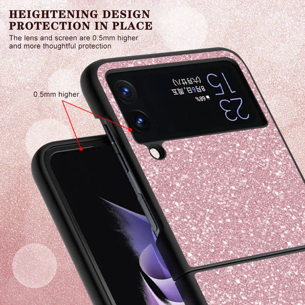 Luxury Shockproof Samsun ZFlip3 5G Cases Back Cover For Samsung Galaxy Z Flip 3 5G Flip3 ZFlip 3 Full-Body Glitter Protect Funda