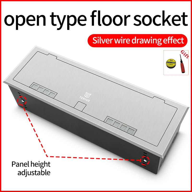 Universal multi ground mounted socket stainless steel floor electrical box outlet built in socket in the countertop