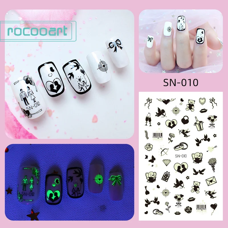 The New 3D Nail Decals Valentine's Day Nail stickers For nail Foil Love Heart Design Nails Accessories Fashion Manicure Sticker