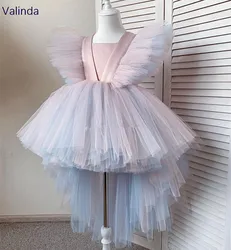 High Low Tulle Dresses Girl Birthday Party Formal Occasion Pageant Gowns Kids Clothing Attire