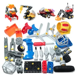 Tech Machines Set Vehicle Aircraft Machinery Assemble Accessories Compatible Big Building Block Educational Toys For Children