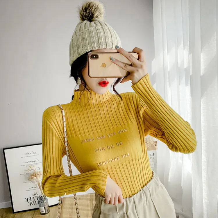 Woman Sweaters Pull Hiver Autumn and Winter Knitting Women\'s Turtleneck Sweater Slim Top Femme Chandails