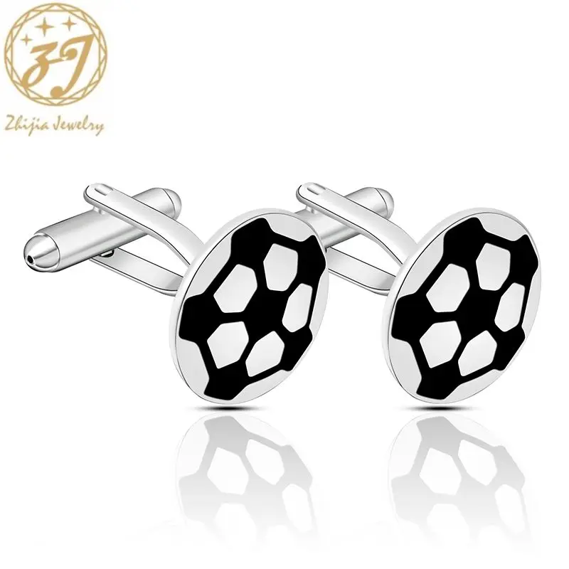 Zhijia sport lover football cufflink for man creative unique male cufflinks best gifts for boys accessories cufflinks