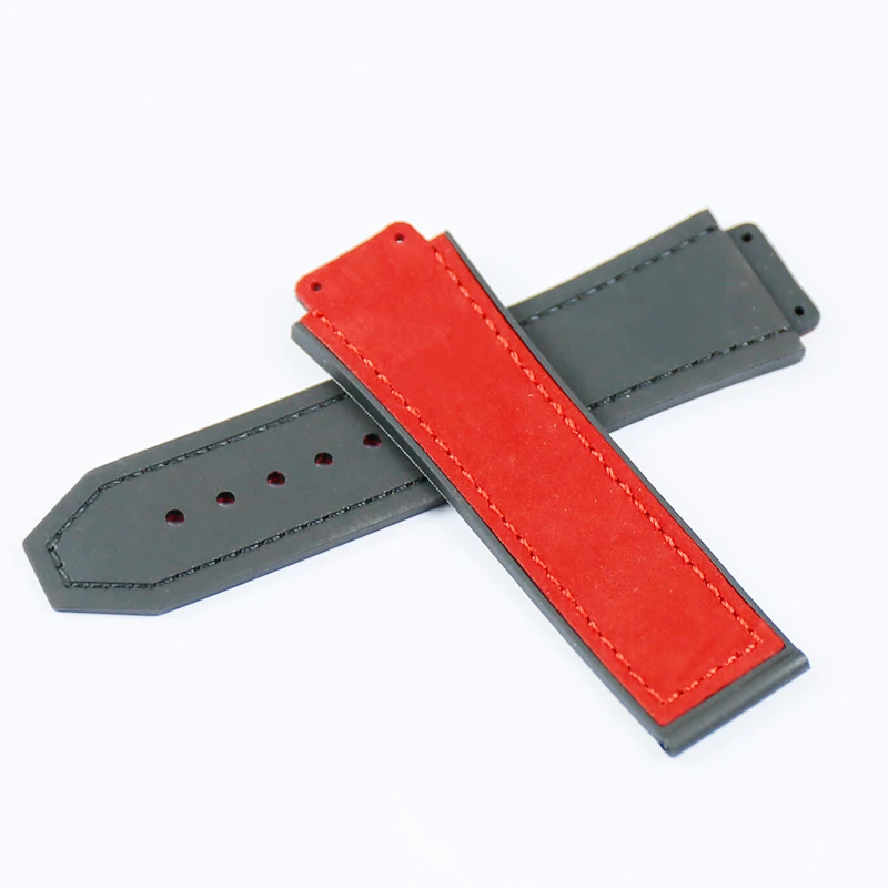 Watch Accessories Scrub Leather Strap Men Applicable to for HUBLOT Hublot explosion Waterproof strap Multicolor 19*25