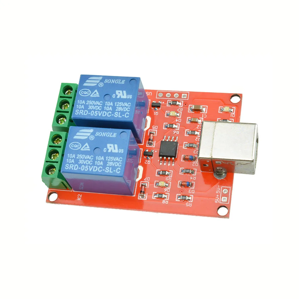 5V 12V Square USB Relay Module Board 1 2 4 8 Channel Control Switch Programmable Computer Control For Smart Home PC