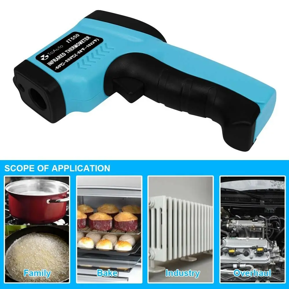 Termômetro Digital Infravermelho Gun -50 ℃ ~ 550 ℃ 0.5S Rápido IR Pyrometer Temperatura Gun Laser Nenhum Toque