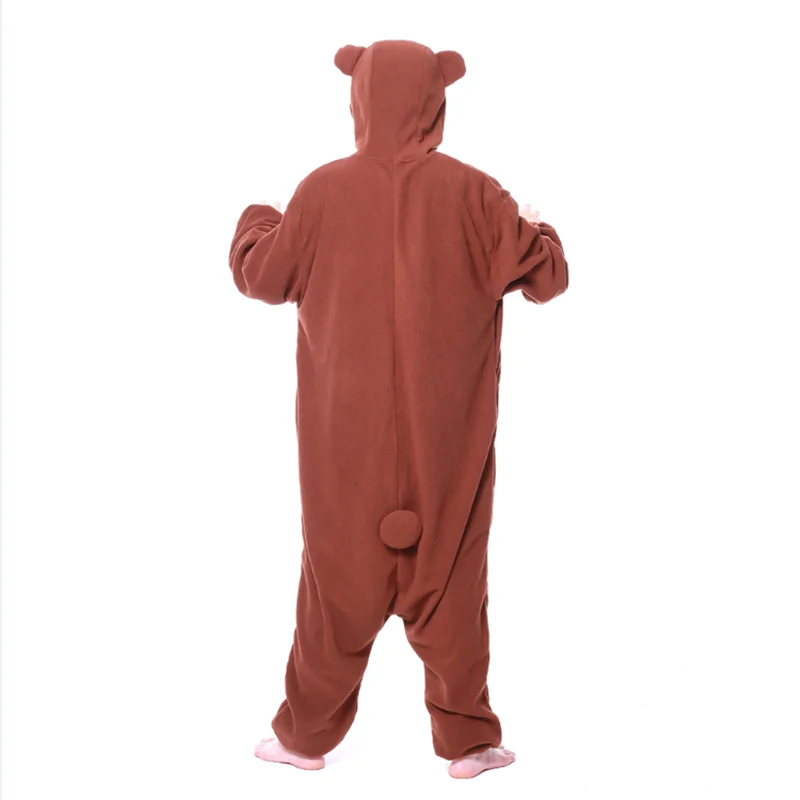 New Arrival XXL Adult Zipper Bear Kigurumi Onesies Pajamas Cartoon Christmas Halloween Party Jumpsuits Homewear