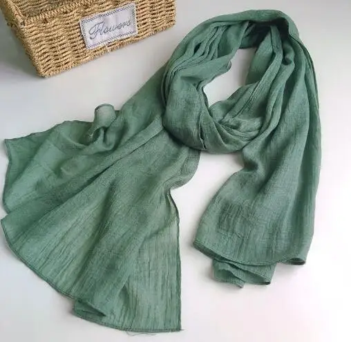 Japanese Cotton Linen Scarf Autumn Winter Candy Color Fashion Ladies Soft Linen Scarves 75x190cm