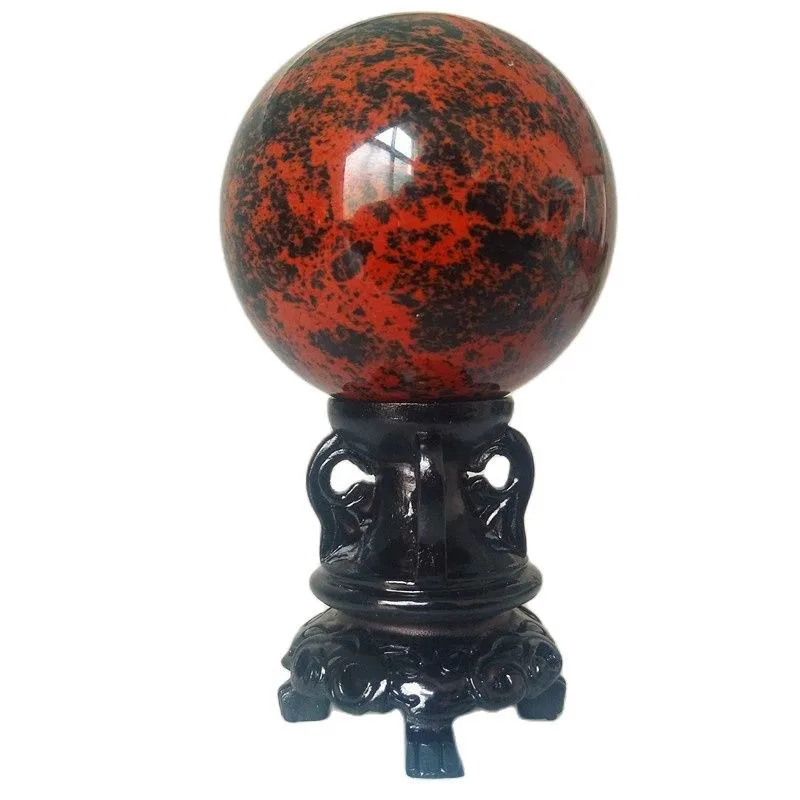 

100% Natural Red Obsidian Crystal Ball Stone Sphere Desk Home Room Decoration Astrologer Energy ball Chakra Feng Shui Healing