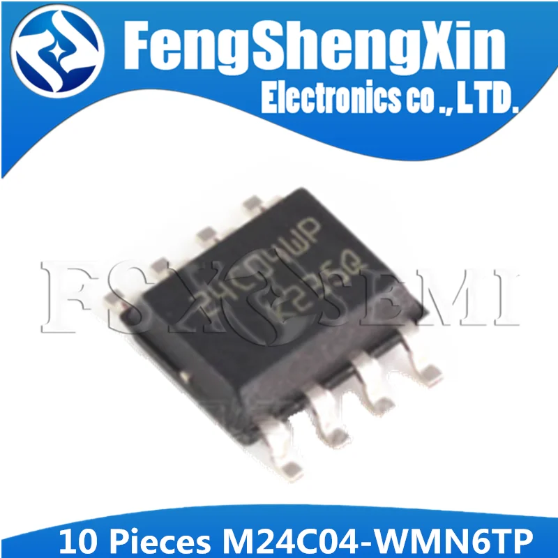 

10PCS M24C04-WMN6TP SOP M24C04 SOP-8 24C04 24C04WP SOP8 16Kbit, 8Kbit, 4Kbit, 2Kbit and 1Kbit Serial I2C Bus EEPROM IC