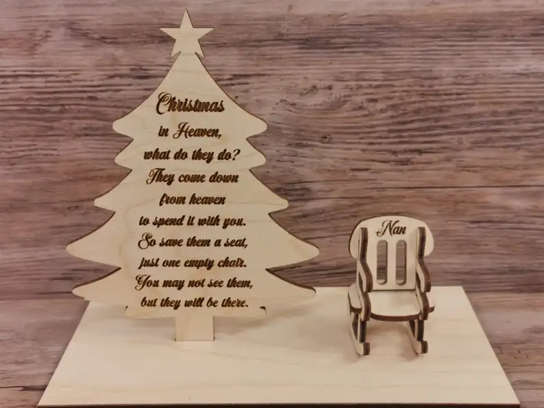 Personalized Christmas Tree Rocking  Chair,Home Decoration,Loved Ones in Heaven,Wedding Party Favor Gift