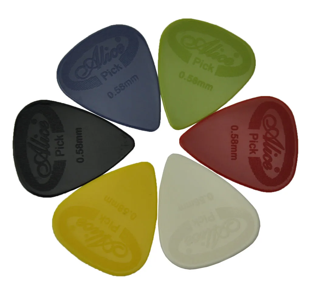 100pcs Medium 0.58mm Glossy Anti-Skid Nylon Guitar Picks Plectrums