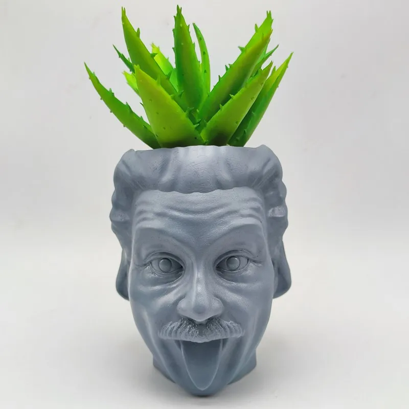 

Large creative scientist head vase silicone mold DIY production resin concrete pen holder ashtray mold home decoration tools