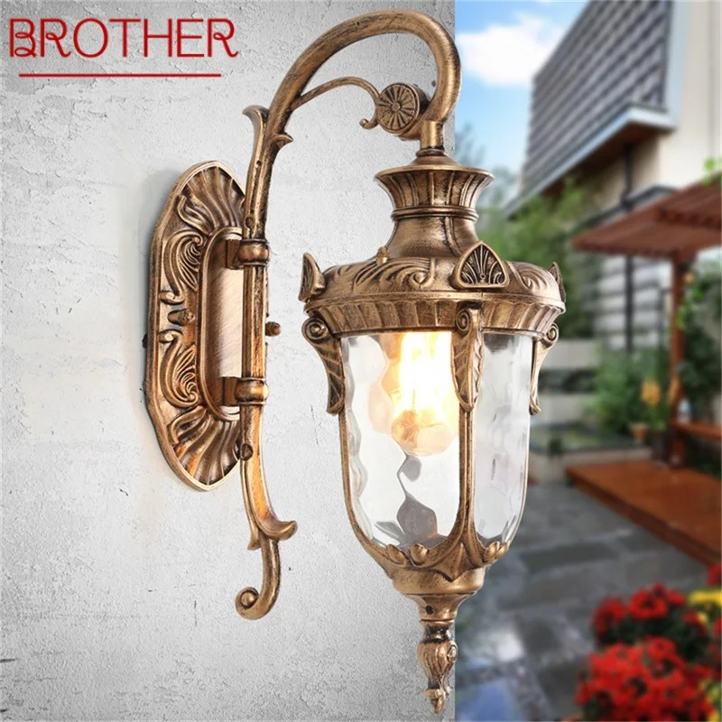 

BROTHER Outdoor Classical Wall Sconces Light LED Waterproof IP65 Bronze Lamp for Home Porch Decoration