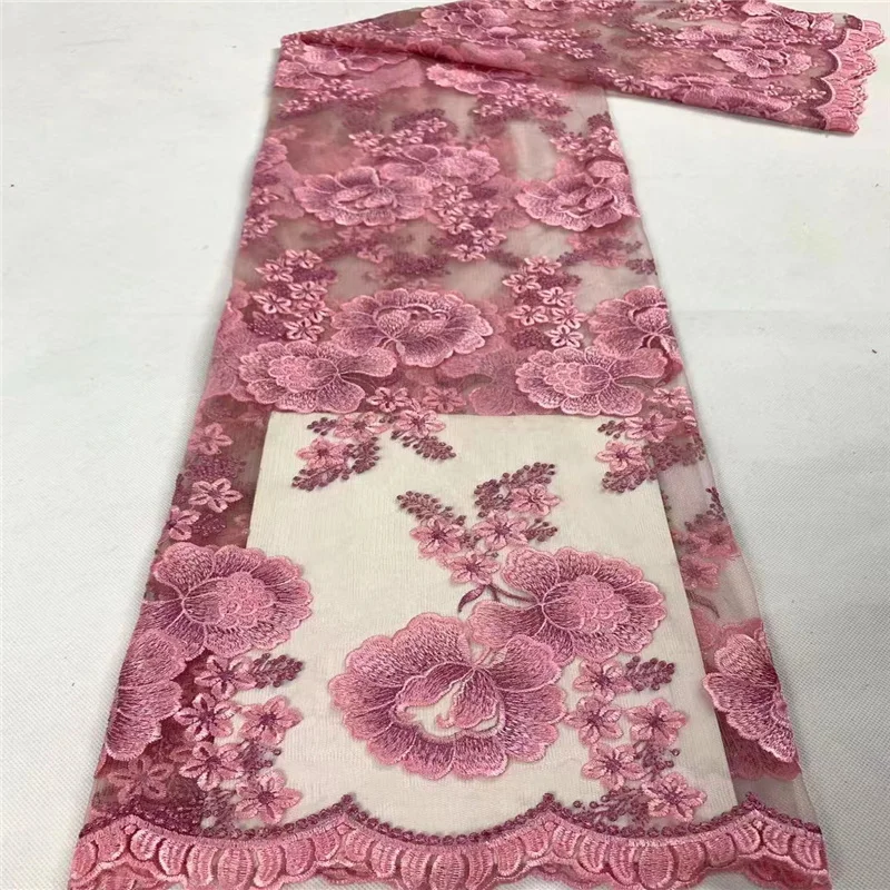 

Hot selling african swiss voile lace high quality best pink French mesh lace fabric for Nigeria Embroidery lace For Wedding