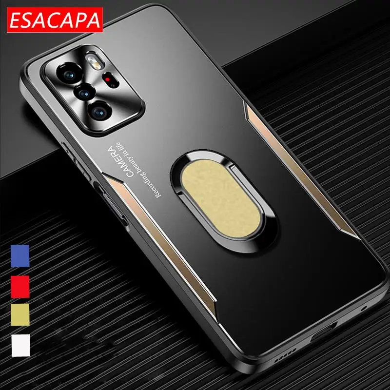 Aluminum Metal Armor Shockproof Phone Case for Oneplus 9R 9 Pro Ring Stand Holder Back Cover for Oneplus 9 Pro 9 R Hard Bumper