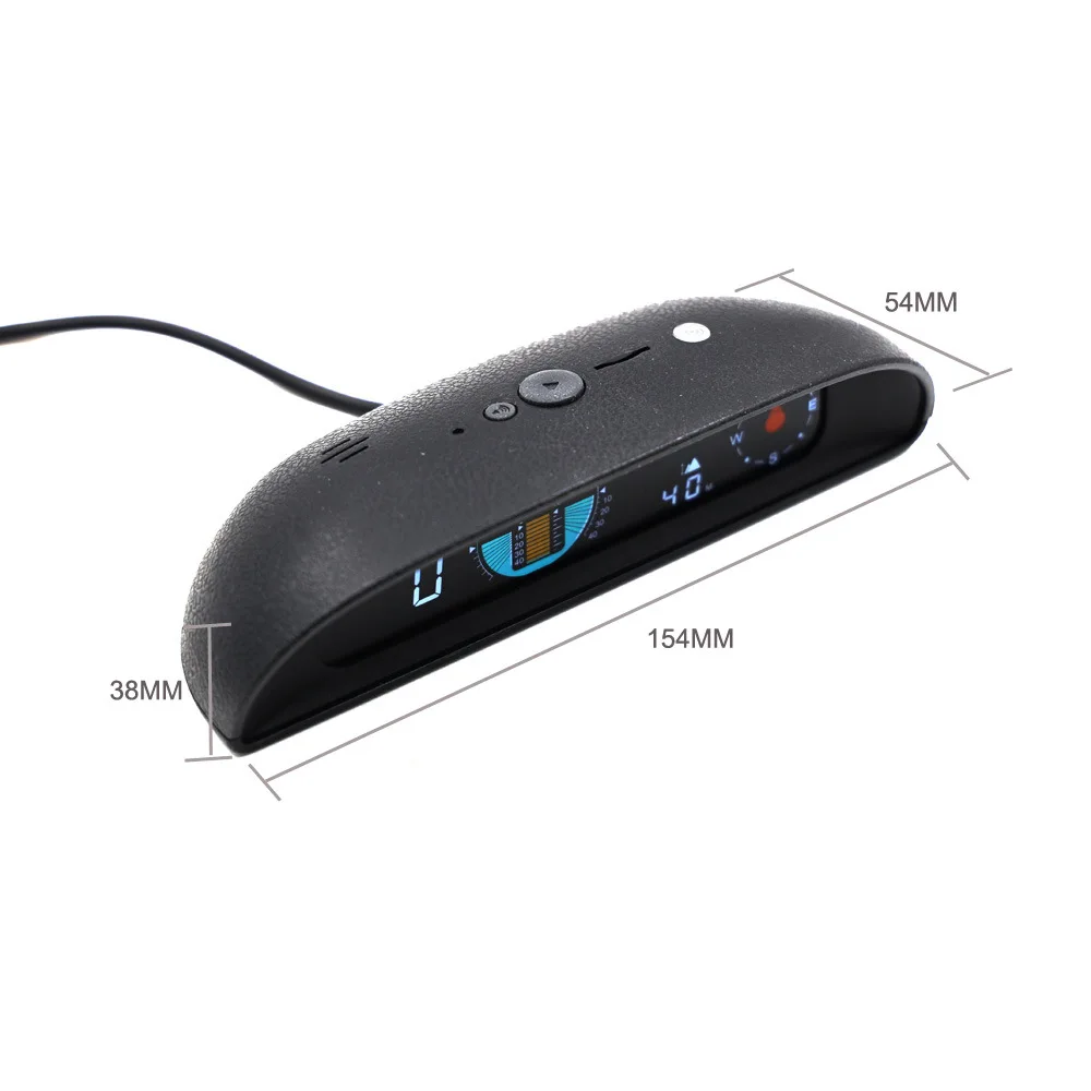 GH200 12V GPS HUD Head Up Display Car Speedometer with Inclinometer Pitch Automotive Voltage Compass Altitude Clock