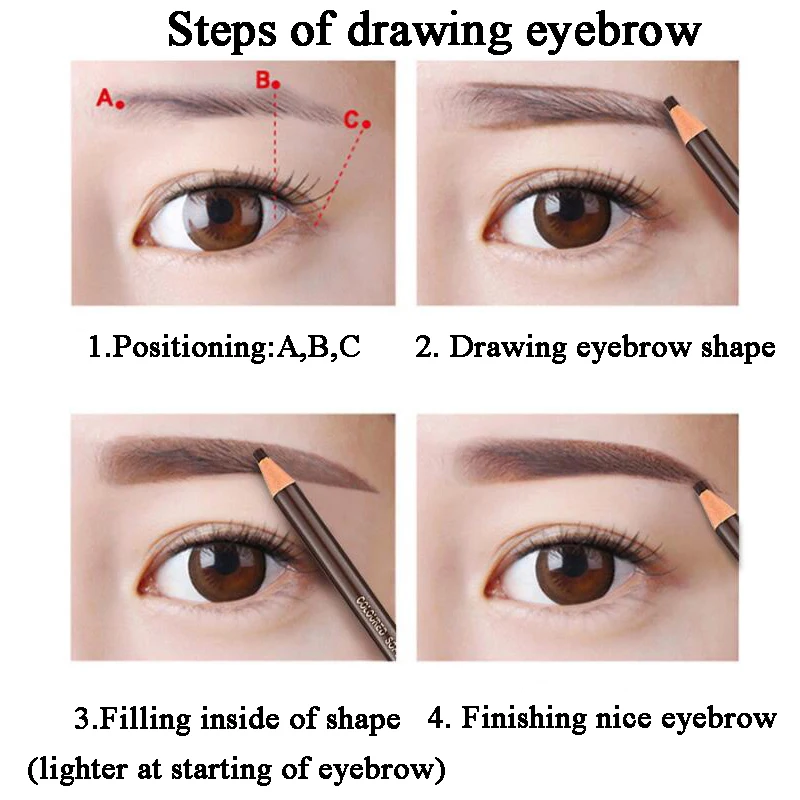 5Pcs Professional EyebrowดินสอMicrobladingปากกาEyebrow Enhancerสวมใส่ได้ง่ายEye Brow Tint Dyeเครื่องมือแต่งหน้า