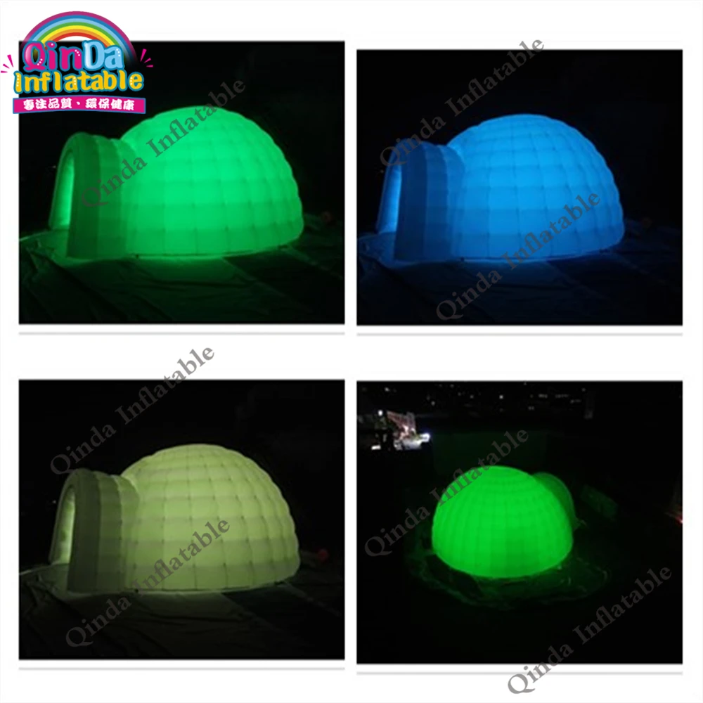 

5m Diameter Inflatable Led Igloo Tent For Show,colorful Inflatable Dome Party Tent With Air Blower