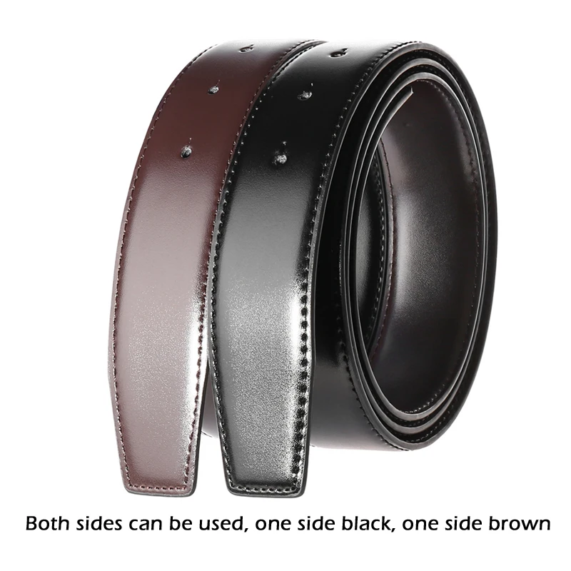 Genuine Leather Belt Both sides can be used No Buckle Designer Belts Men High Quality Leather belt No LOGO