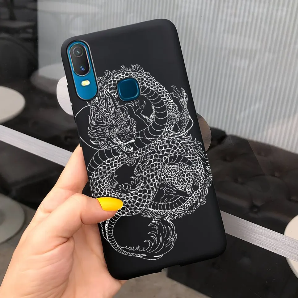 حافظة لهاتف فيفو Y11 2019 مقاس 6.35 بوصة من السيليكون الناعم الناعم باللون الأسود غطاء خلفي لهاتف فيفو Y11 فيفو y 11 1906 حافظة لهاتف فيفو y 11