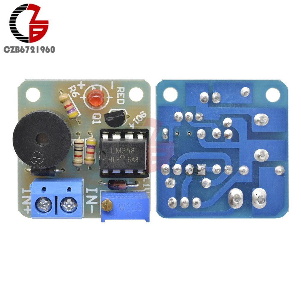 12V LM358 accumulatore batteria di accumulo bassa tensione sottotensione sovraccarico scarica allarme sonoro cicalino rilevatore scheda di protezione