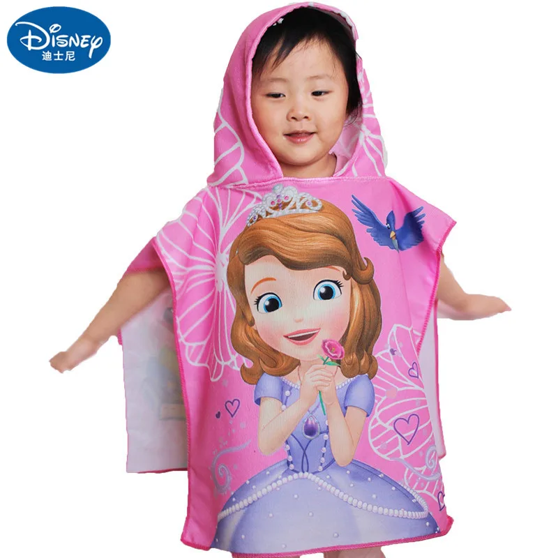 Summer Children Hooded Bath Towel beach towels Minnie Mickey mouse boy girl Cloak Bathrobe Cartoon Bathing beach swimming