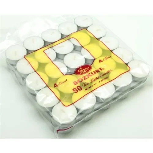 

Tealight Candle 4 Hours Burning Guaranteed White 50 pcs