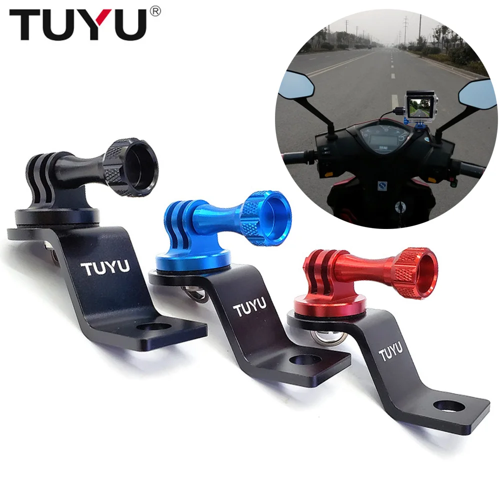TUYU aluminium motocykl lusterko wsteczne uchwyt stały uchwyt stentu dla Gopro Hero 9 8 6 5 DJI Xiaomi Yi SJCAM akcesoria