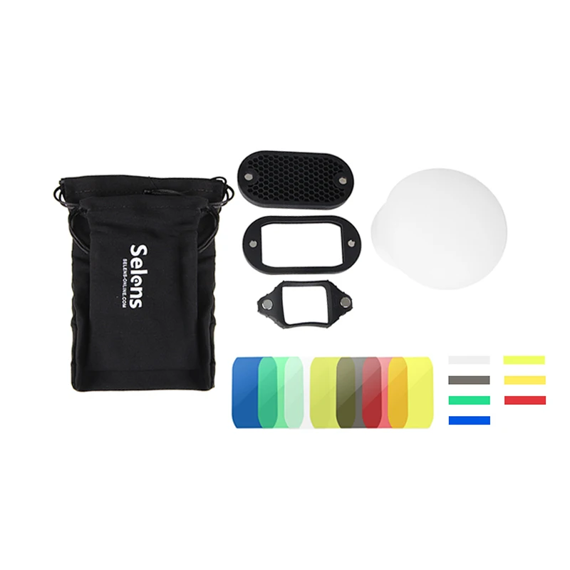 7 Color Filters Flash Speedlight Honeycomb Grids Diffuser Reflector Light Sphere with Magnetic for Flash Accessories Kit