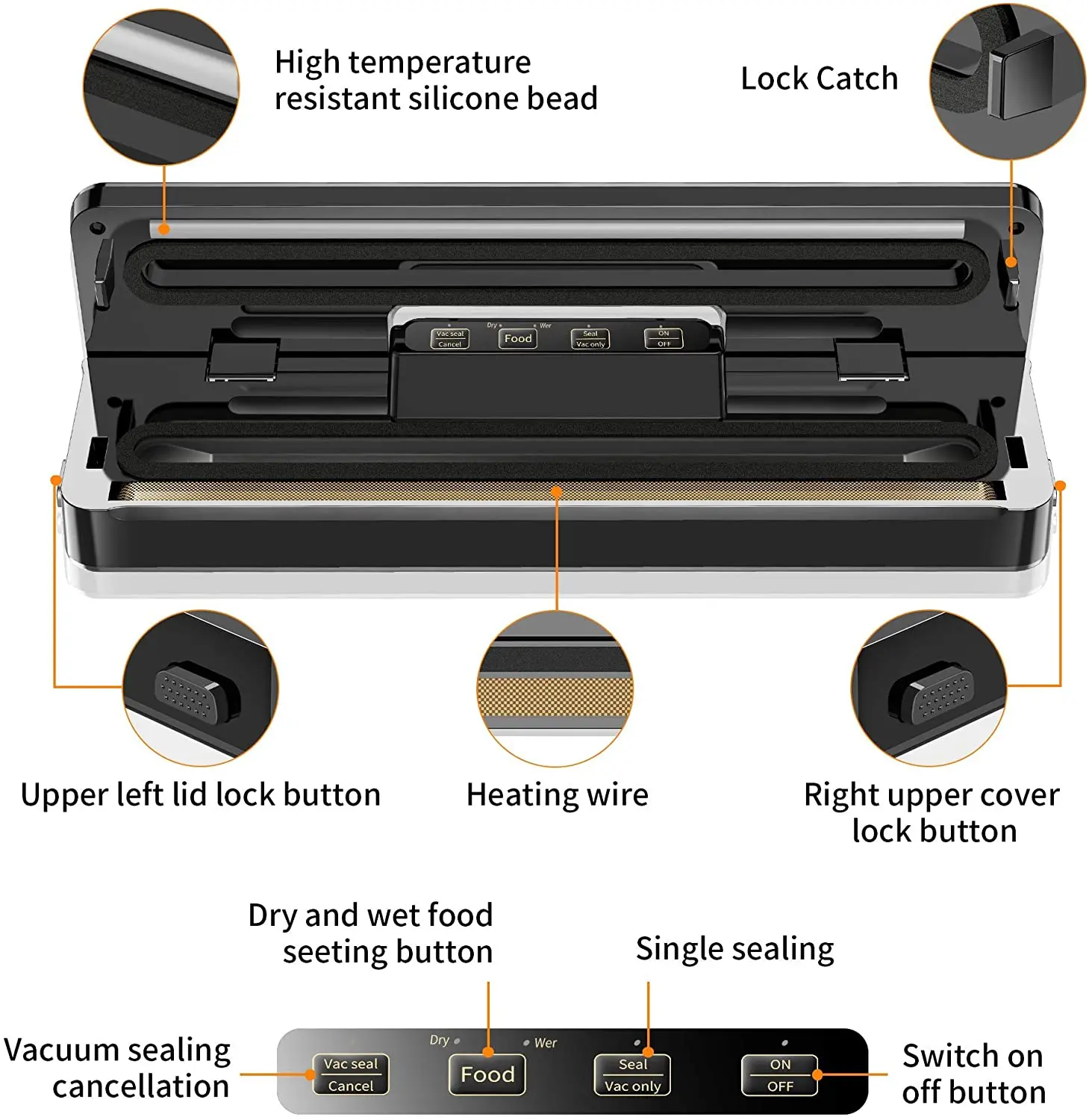 MAXFUTURE Automatic Vacuum Sealer Vac Packer Food Sealer Sous Vide FoodSaver Vacuum Sealer Machine Including 15 Vacuum Bags FREE